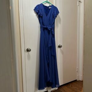 Calvin Klein Women's Ruffle Sleeve Maxi Gown